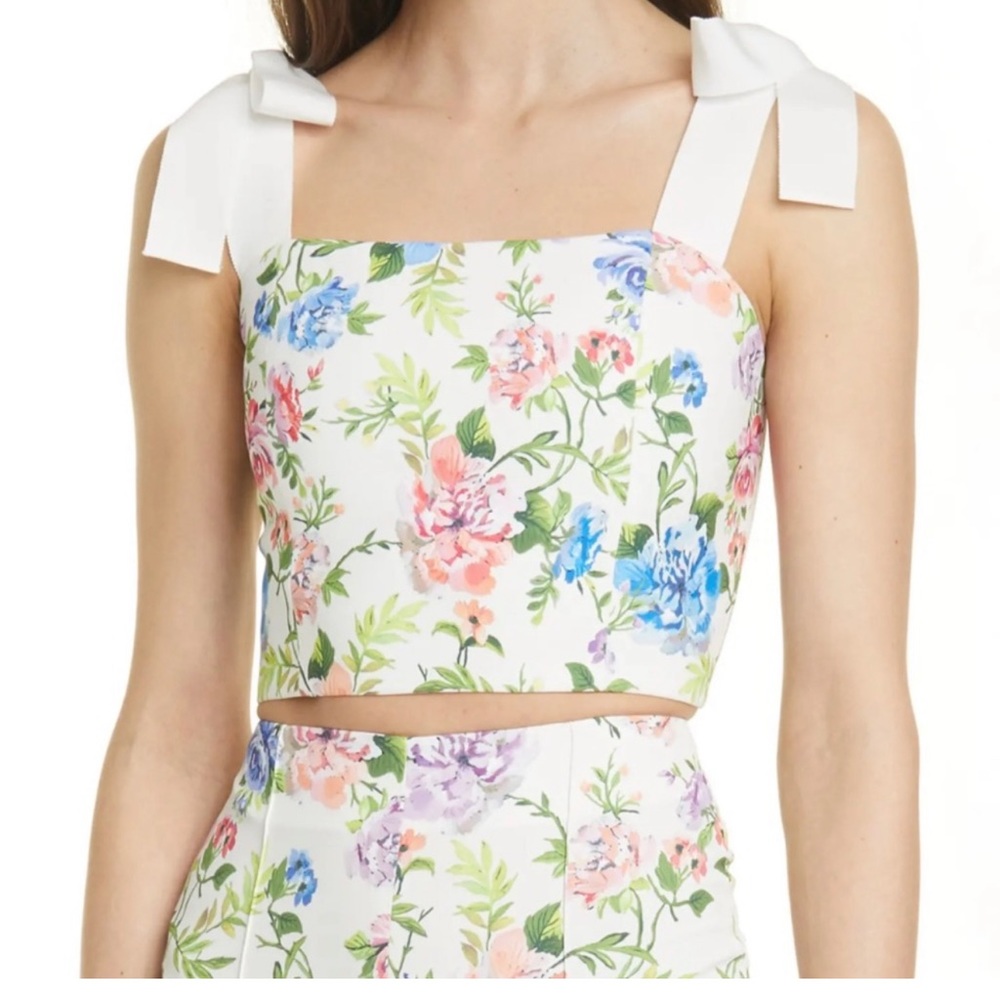 Alice + Olivia Nika floral crop top